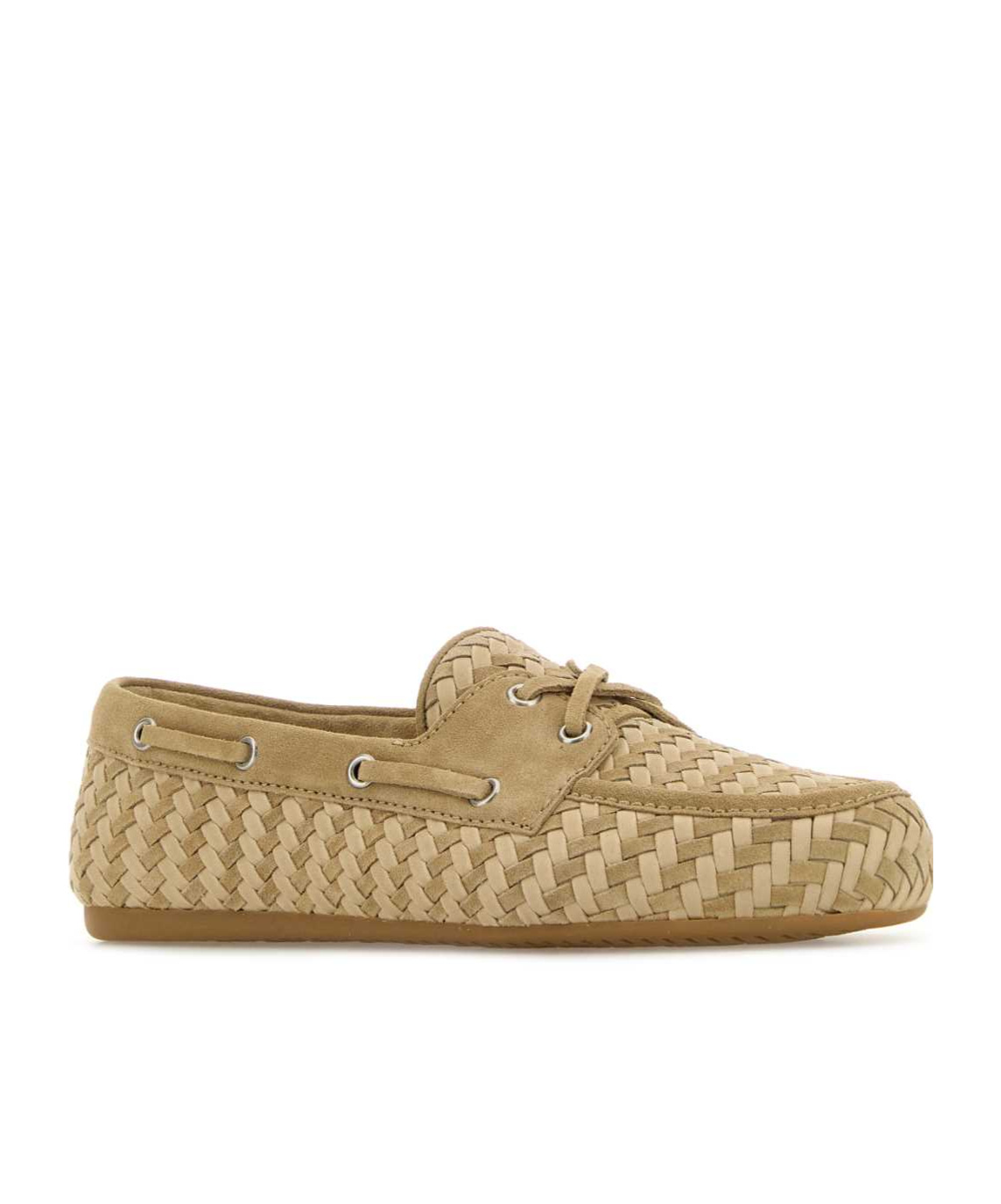 Miu Miu Suede Loafers Eyelet Detailing Moc Toe