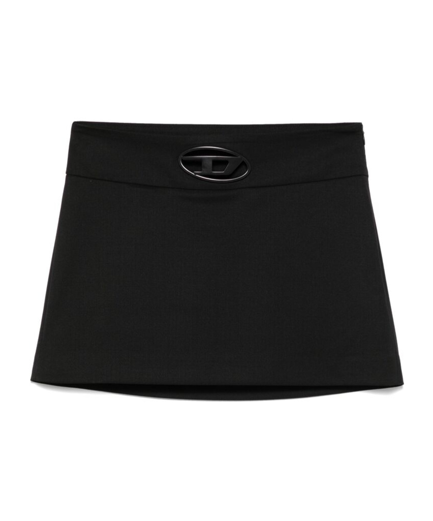 Diesel Black Stretch Polyester Blend O-dixy Mini Skirt In Black