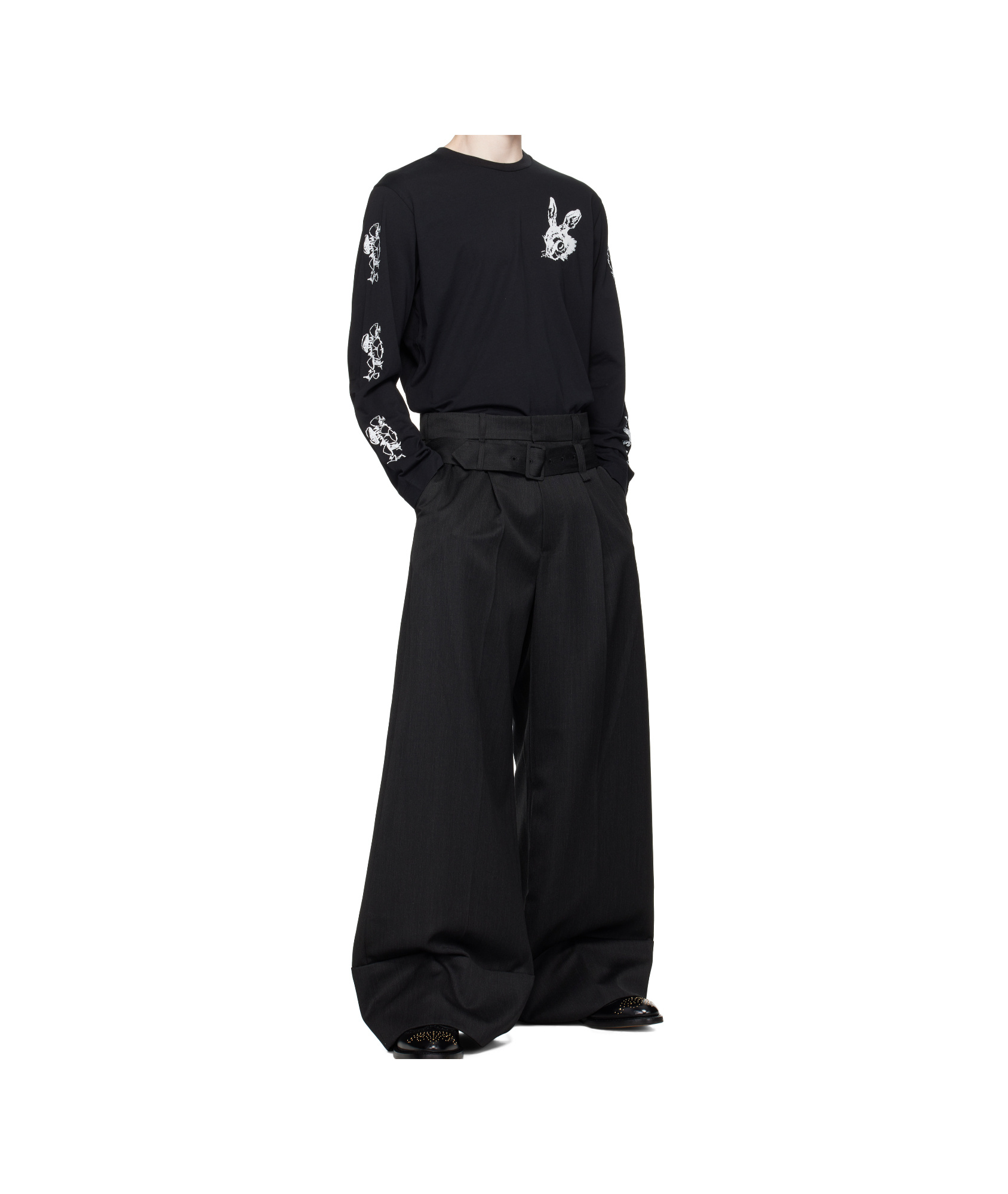 Simone Rocha Double Tortoise And Hare Long-sleeved T-shirt In Black
