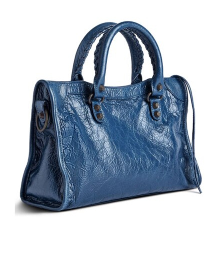 Balenciaga Le City Small Shoulder Bag In Mineral Blue
