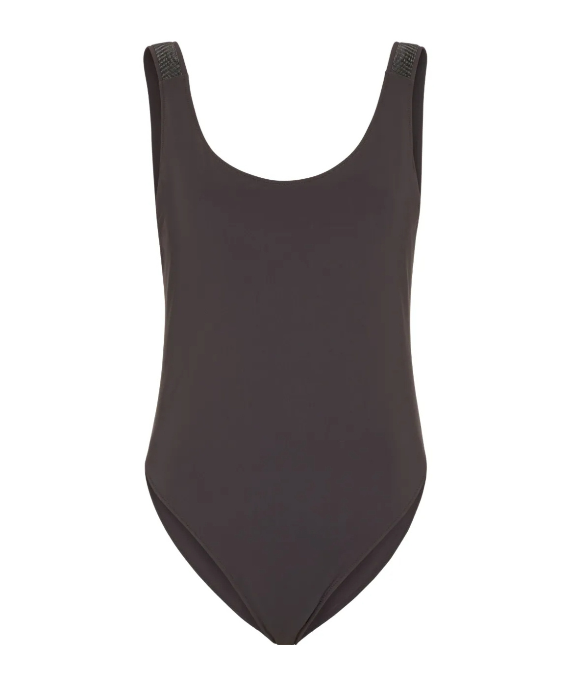 Brunello Cucinelli Sleeveless One-piece Swimsuit In Cedar Brown