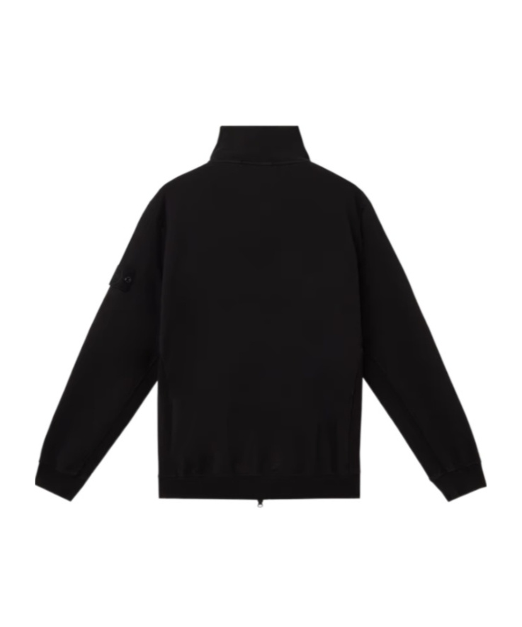 Stone Island Zippered Sweatshirt In Black
