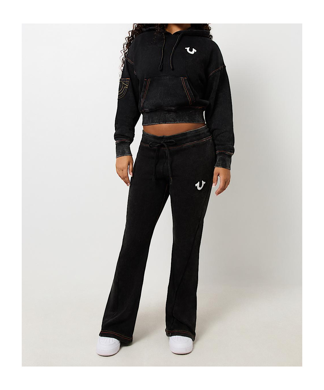 True Religion Vintage Wash Spade Pocket Low Rise Sweat Pant In Black