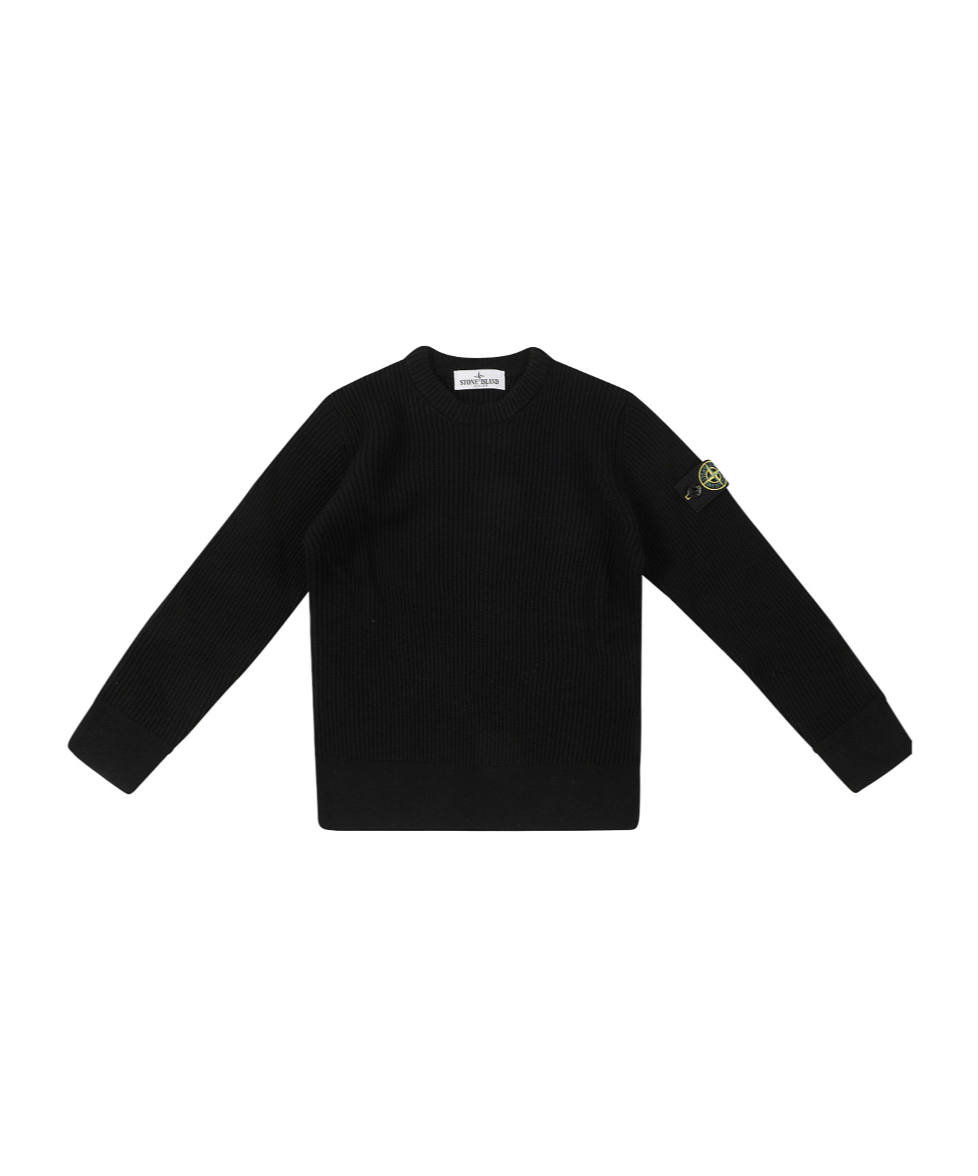 Stone Island Long-sleeved Sweater In Black