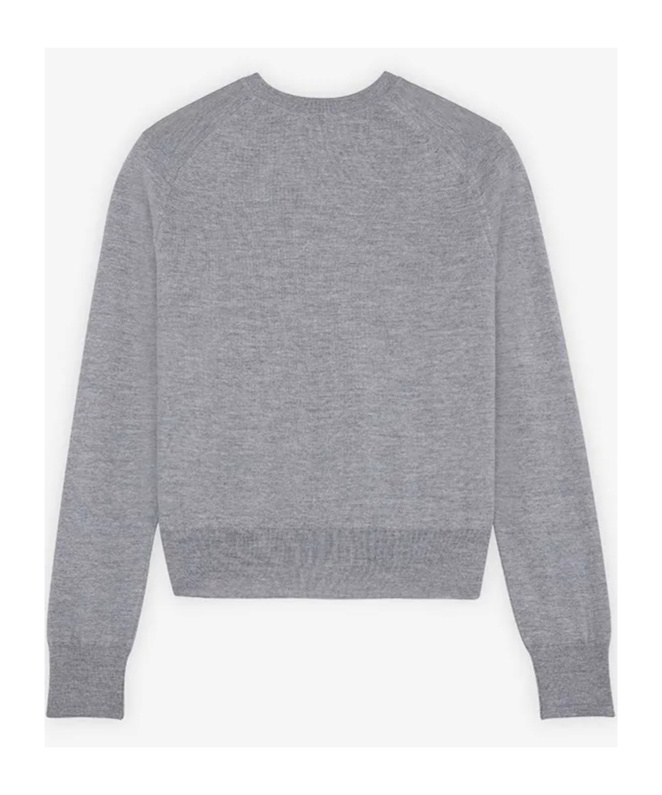 MAISON KITSUNÉ LOGO-EMBROIDERED WOOL CARDIGAN