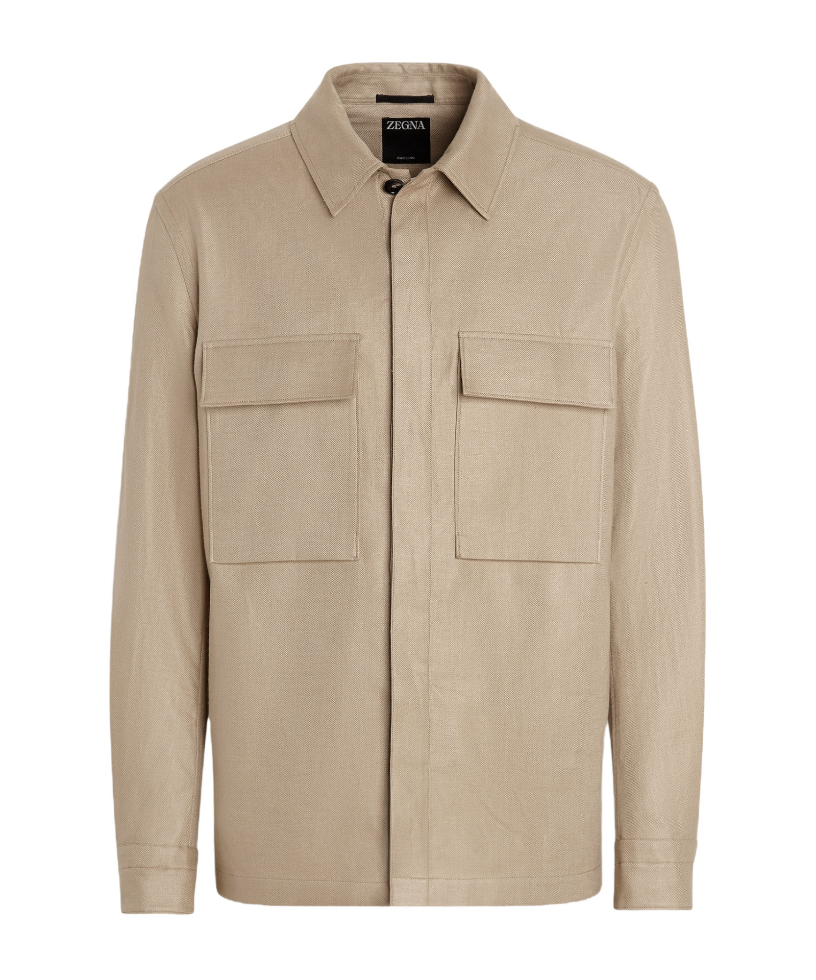 Shop Zegna Linen Overshirt In Nude