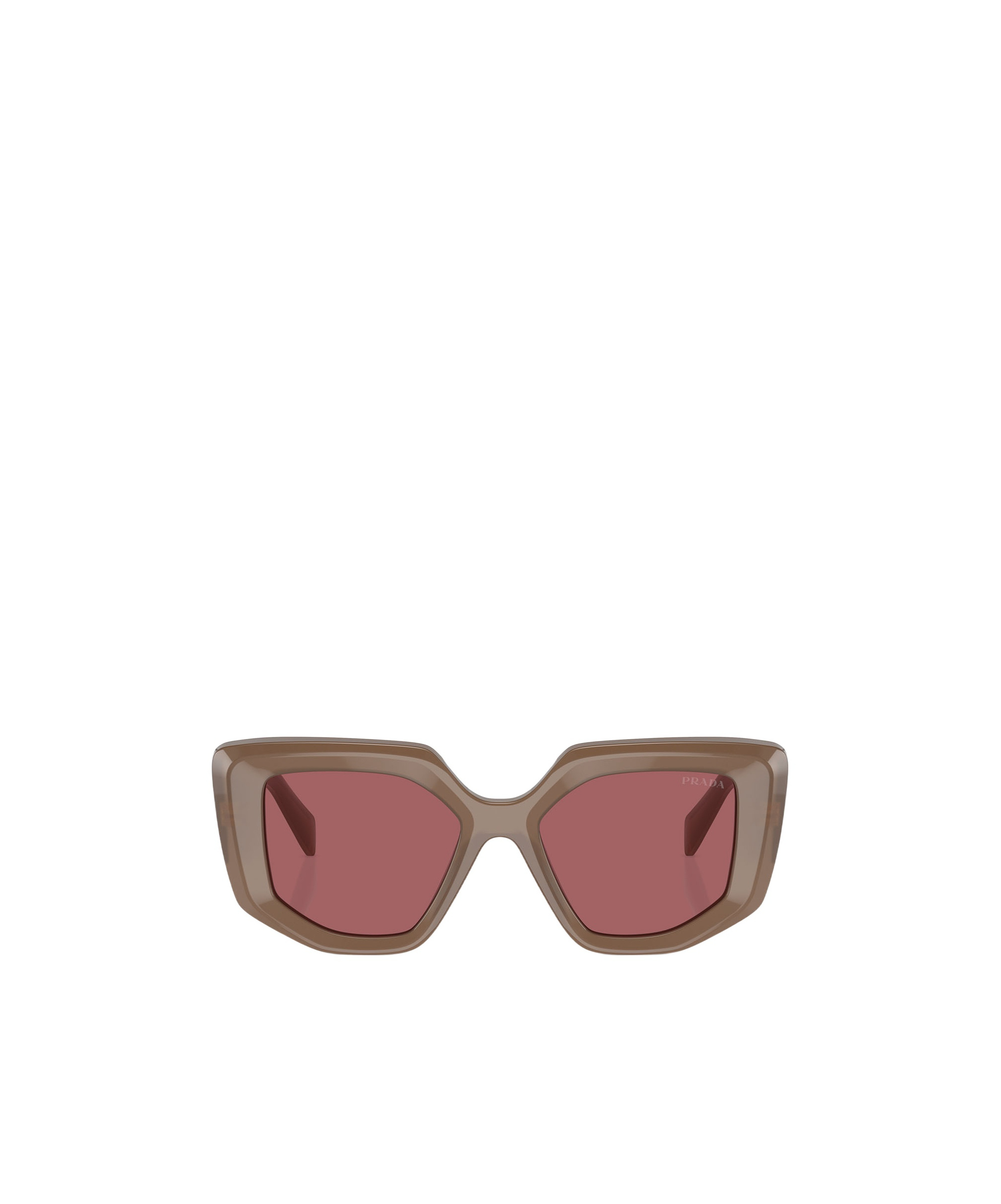 Prada Womens Brown Pr 14zs Irregular-frame Acetate Sunglasses In Pink