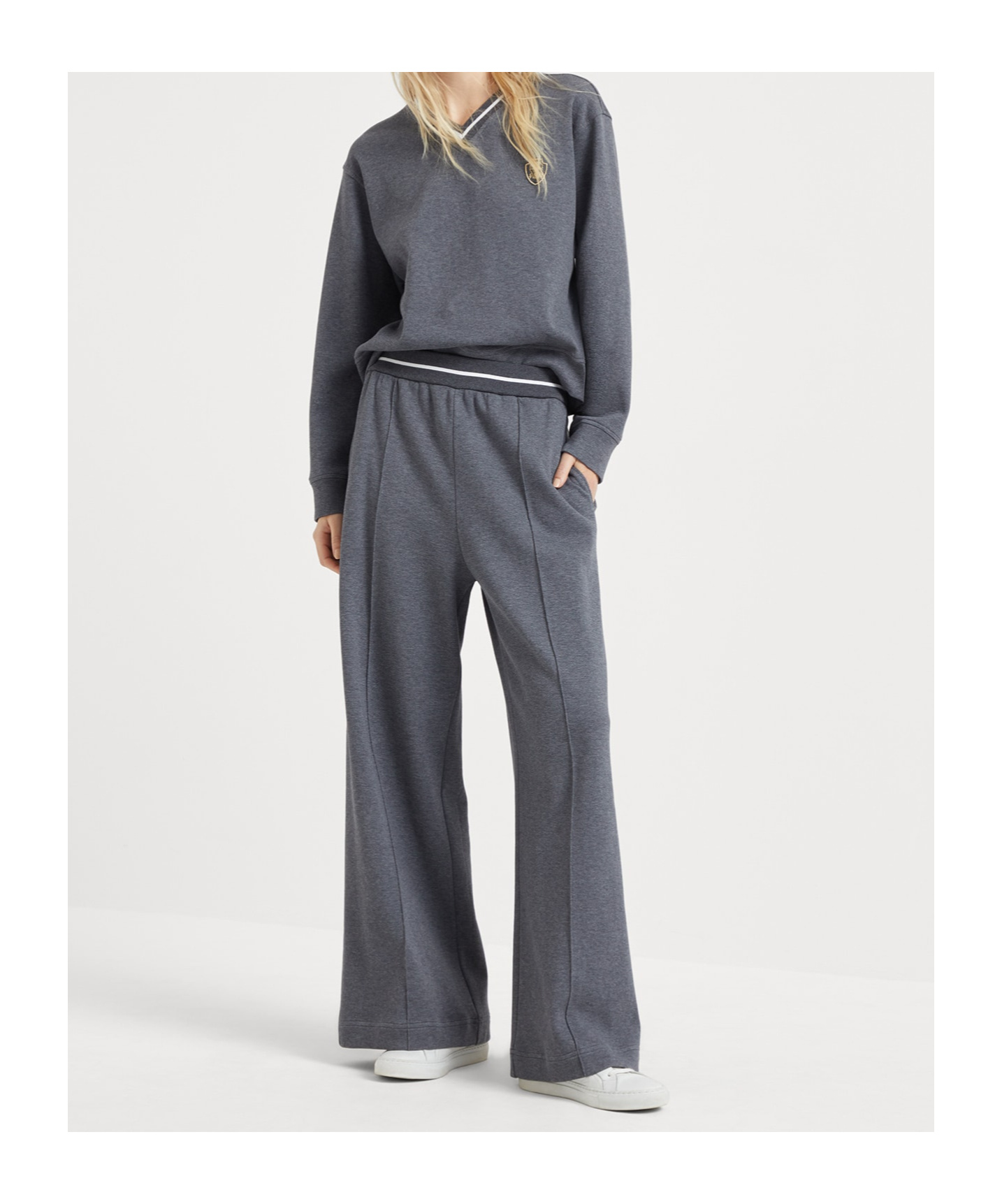 Brunello Cucinelli Cotton Piqué Wide-leg Sweatpants In Black