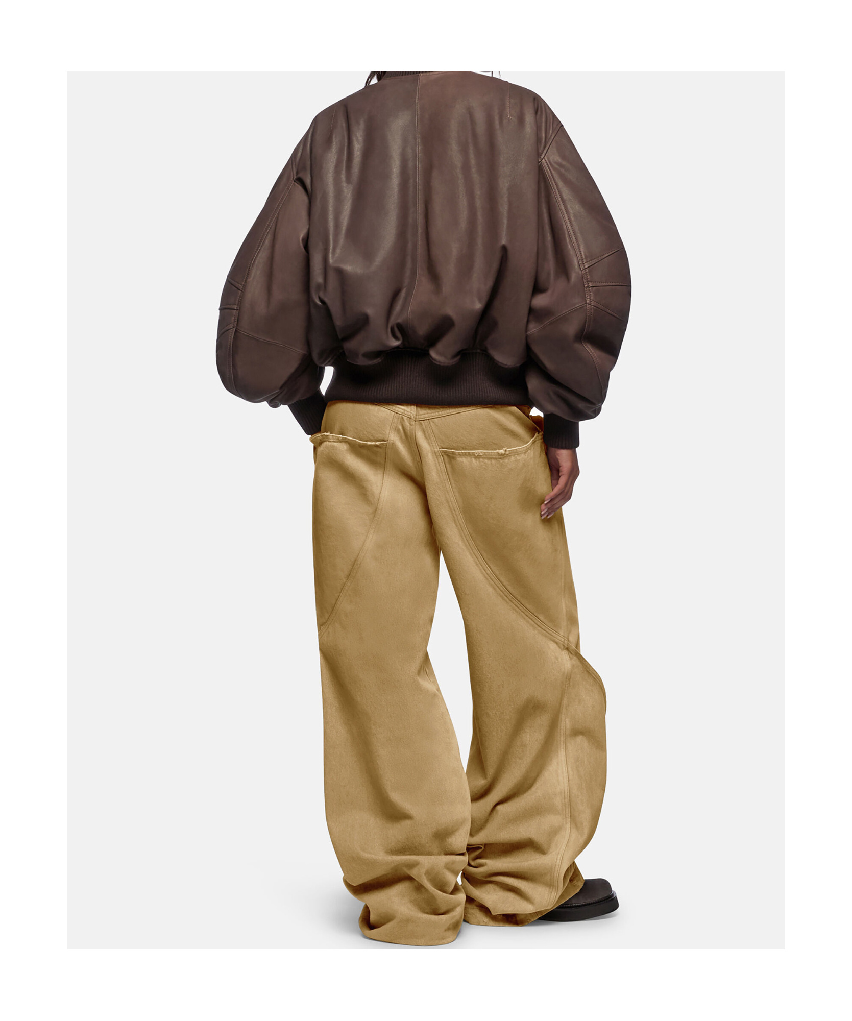 Shop Attico Belt-loop Jeans In Nude