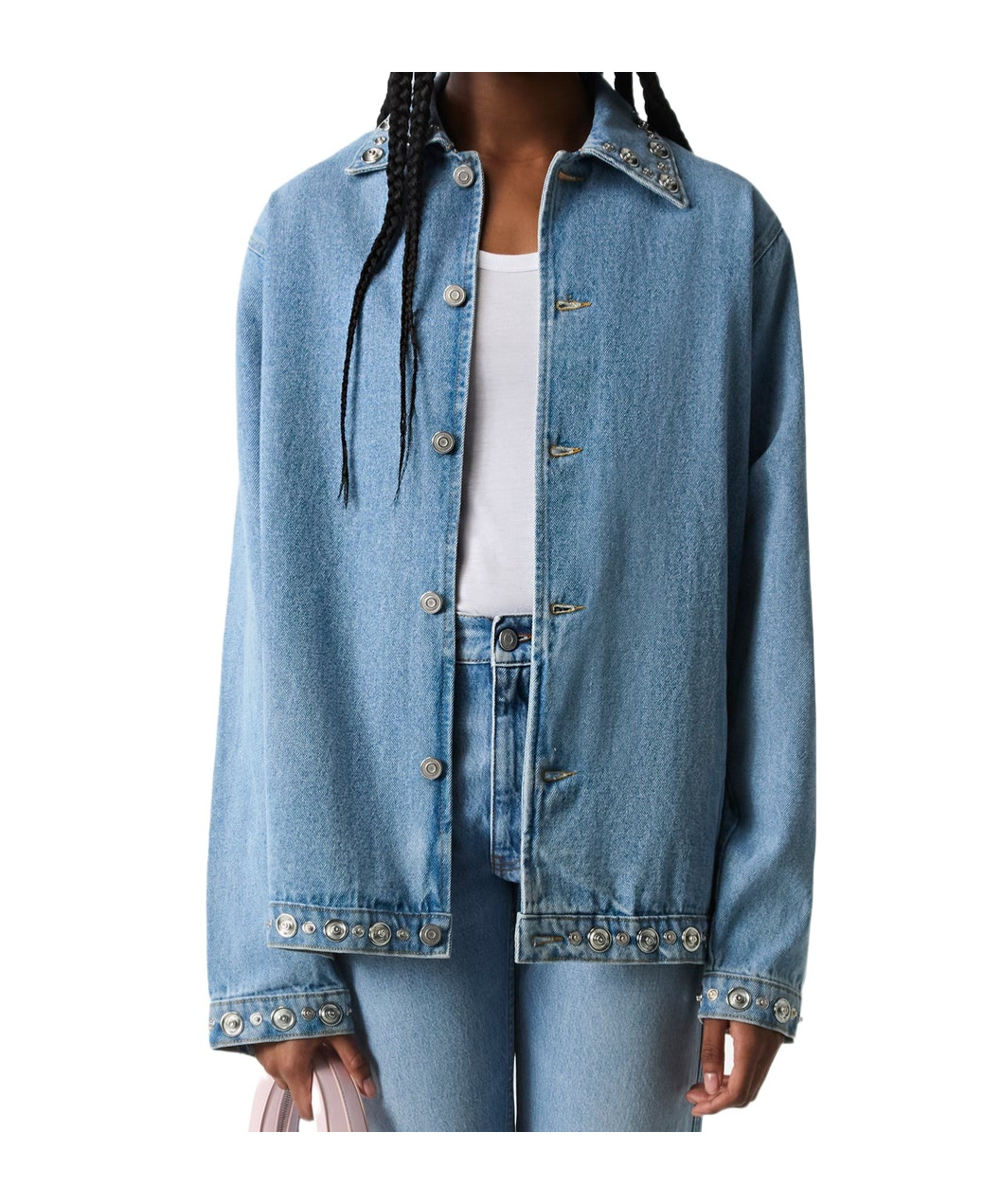 Coperni Collared Casual Jacket Studded Accents In Blue
