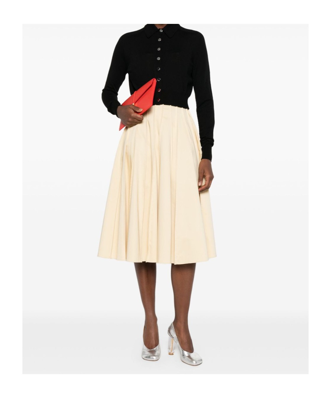 Sportmax Long-sleeved Knitted Jacket In Black