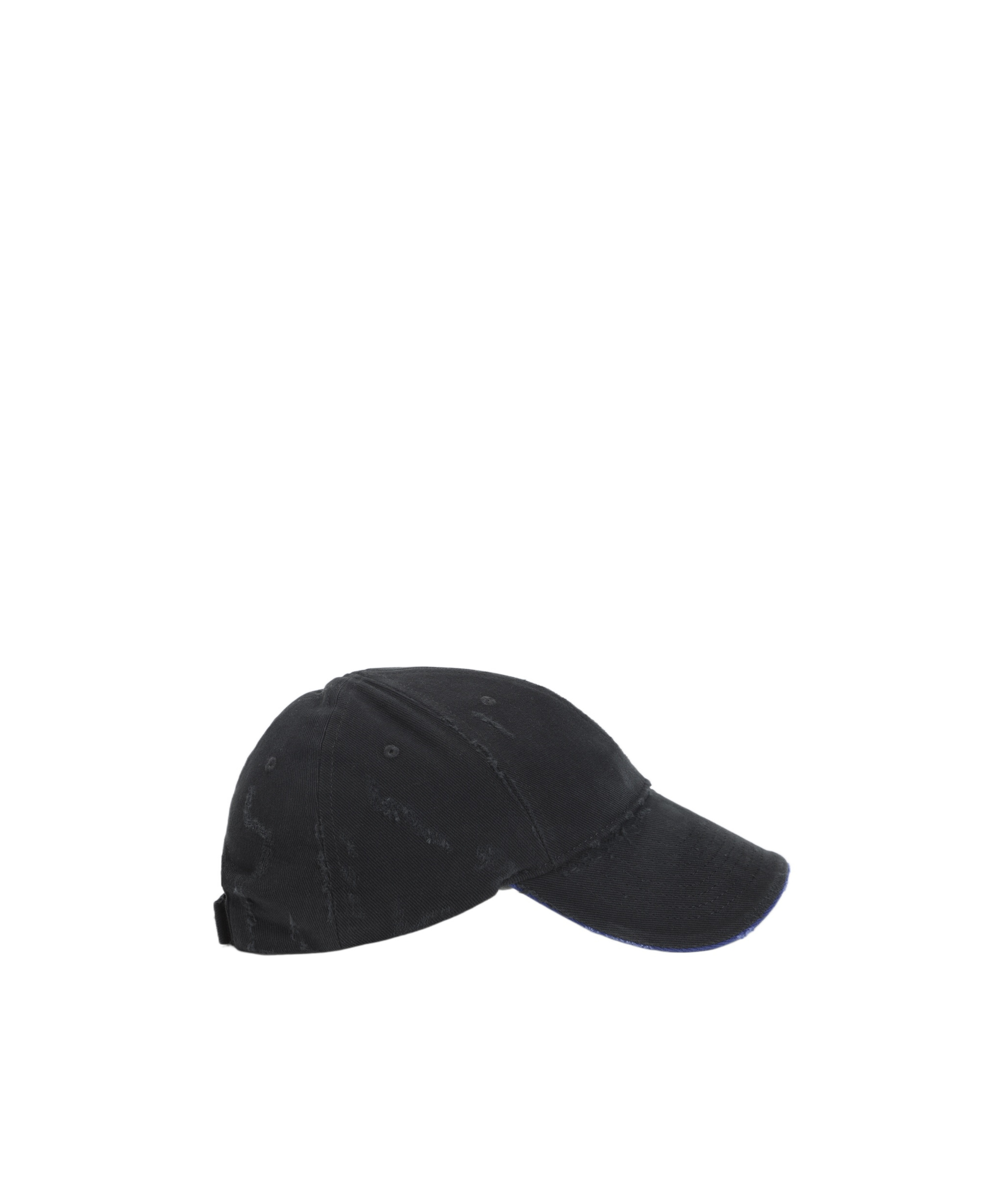 Balenciaga Tilted Typo Cap In Cotton Drill Accessories In Black