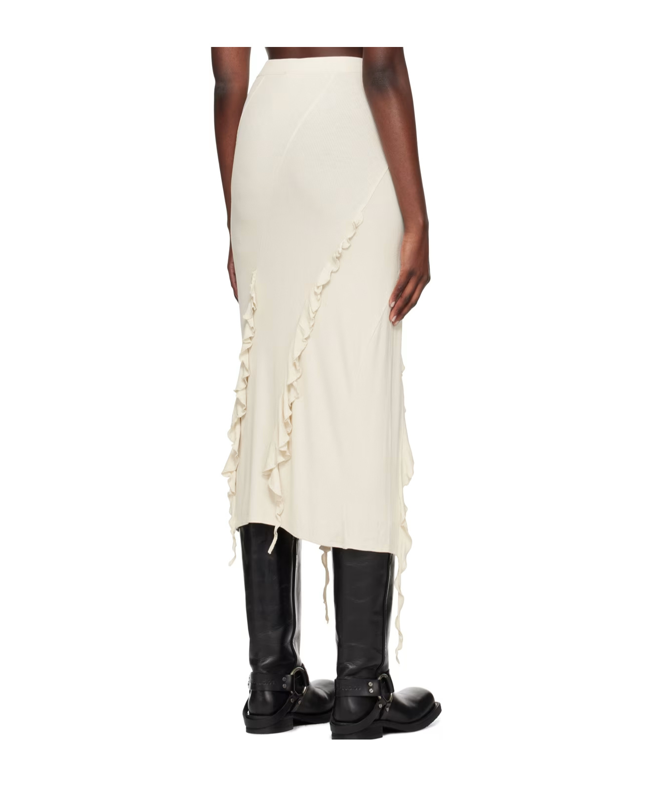 Acne Studios Ruffled Skirt In White