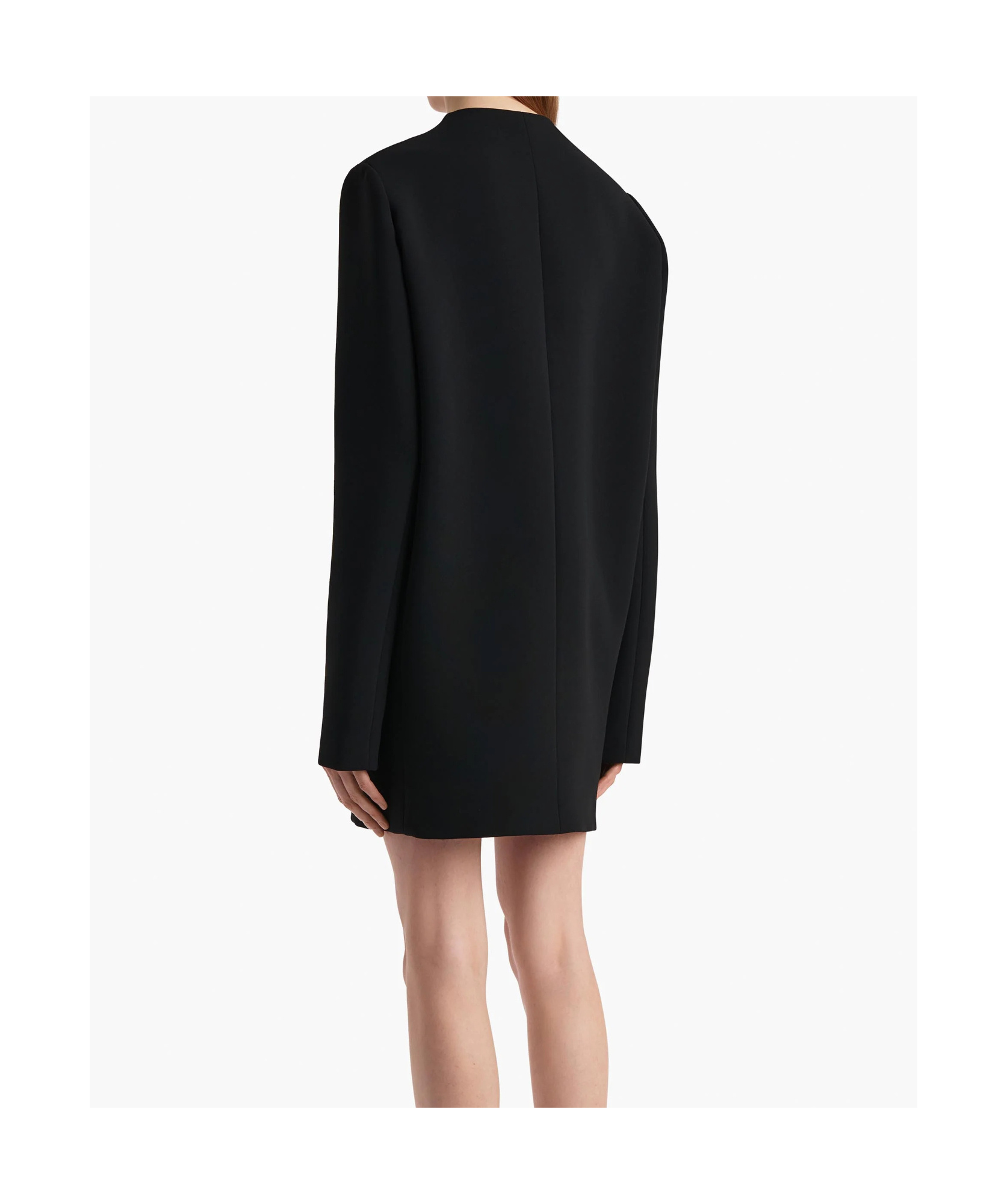 Khaite Long-sleeve Keyhole Mini Dress In Black