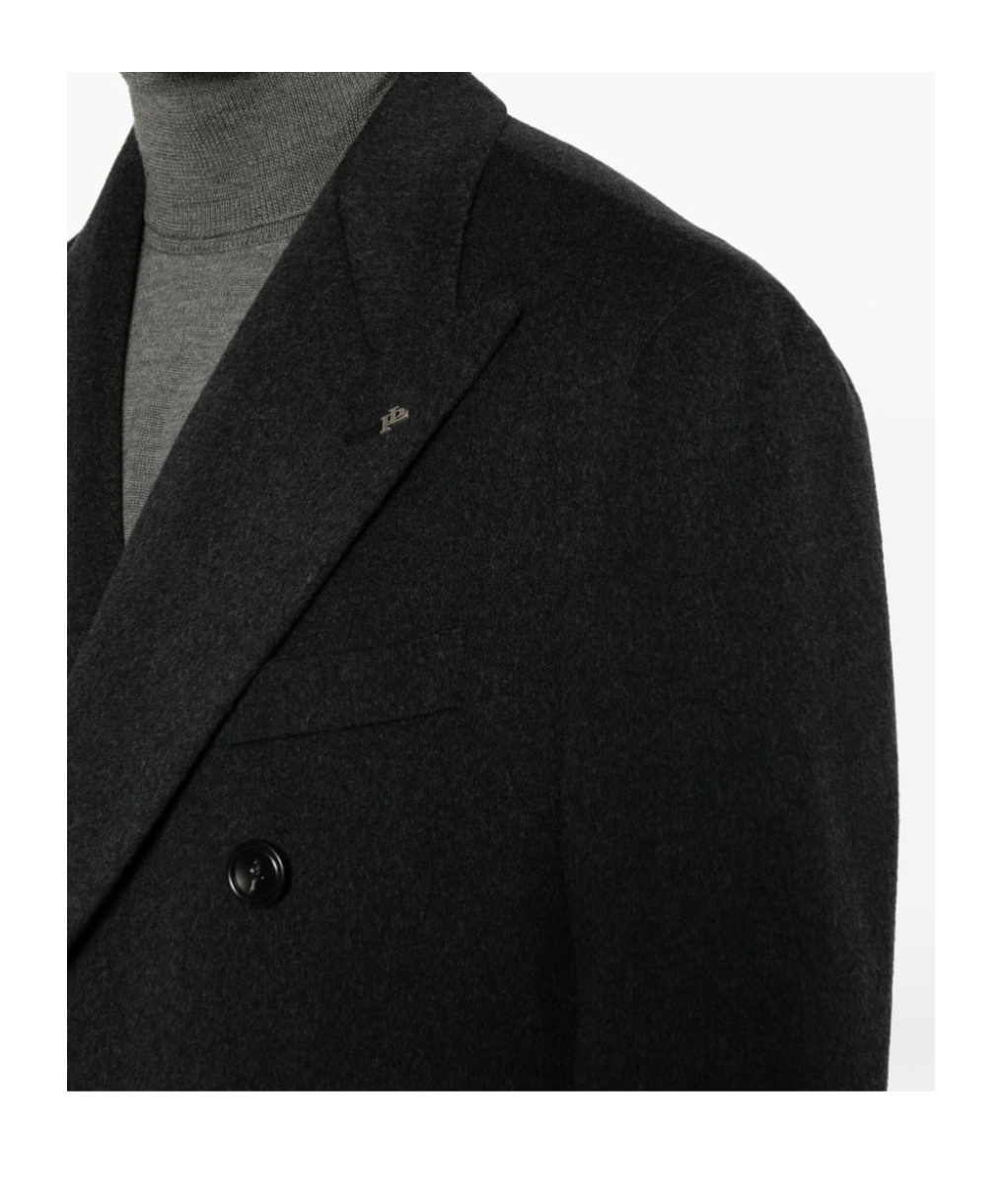 Tagliatore Peak-lapels Double-breasted Coat In Black
