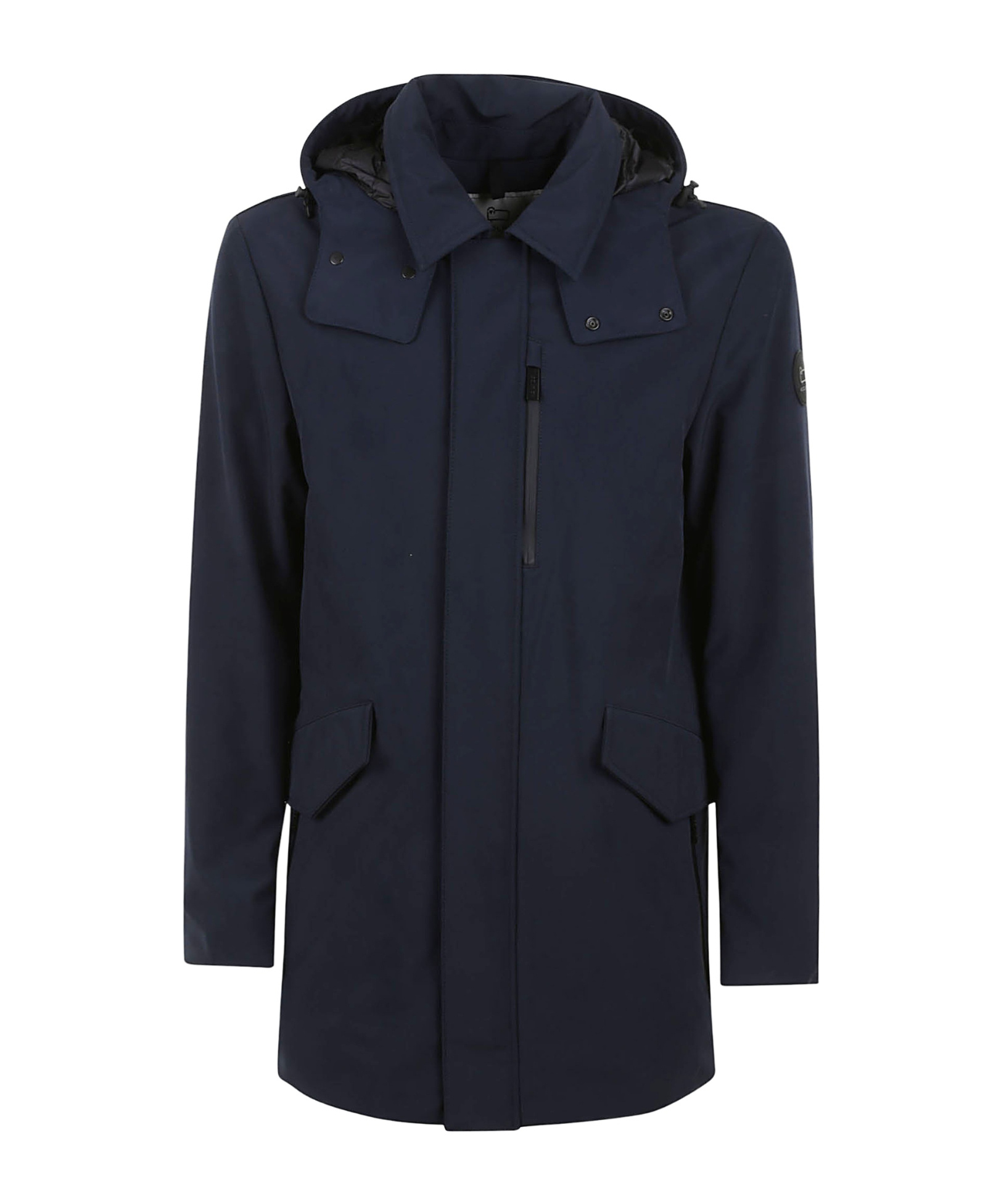 Woolrich Jacket With Detachable Hood In Blue