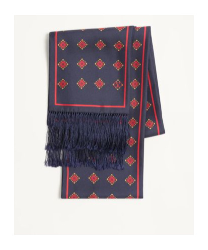 Valentino Opticool Silk Bandeau Scarf With Fringe In Black