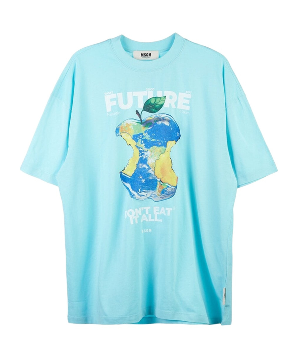 Msgm Short-sleeved T-shirt In Blue
