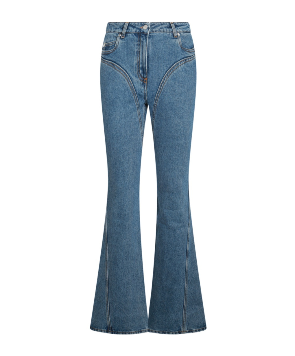 Mugler Blue Denim Cotton Jeans In Blue