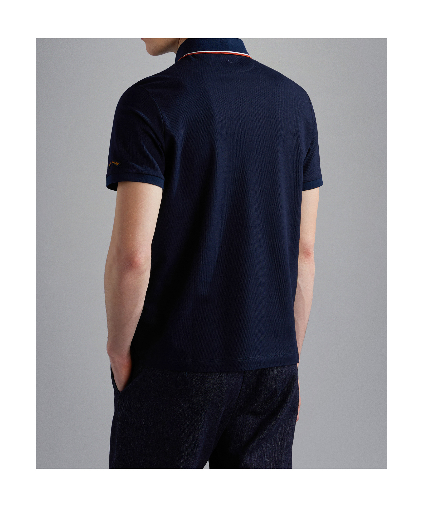 Paul & Shark Cotton Tencel Bead Polo Shirt In Black