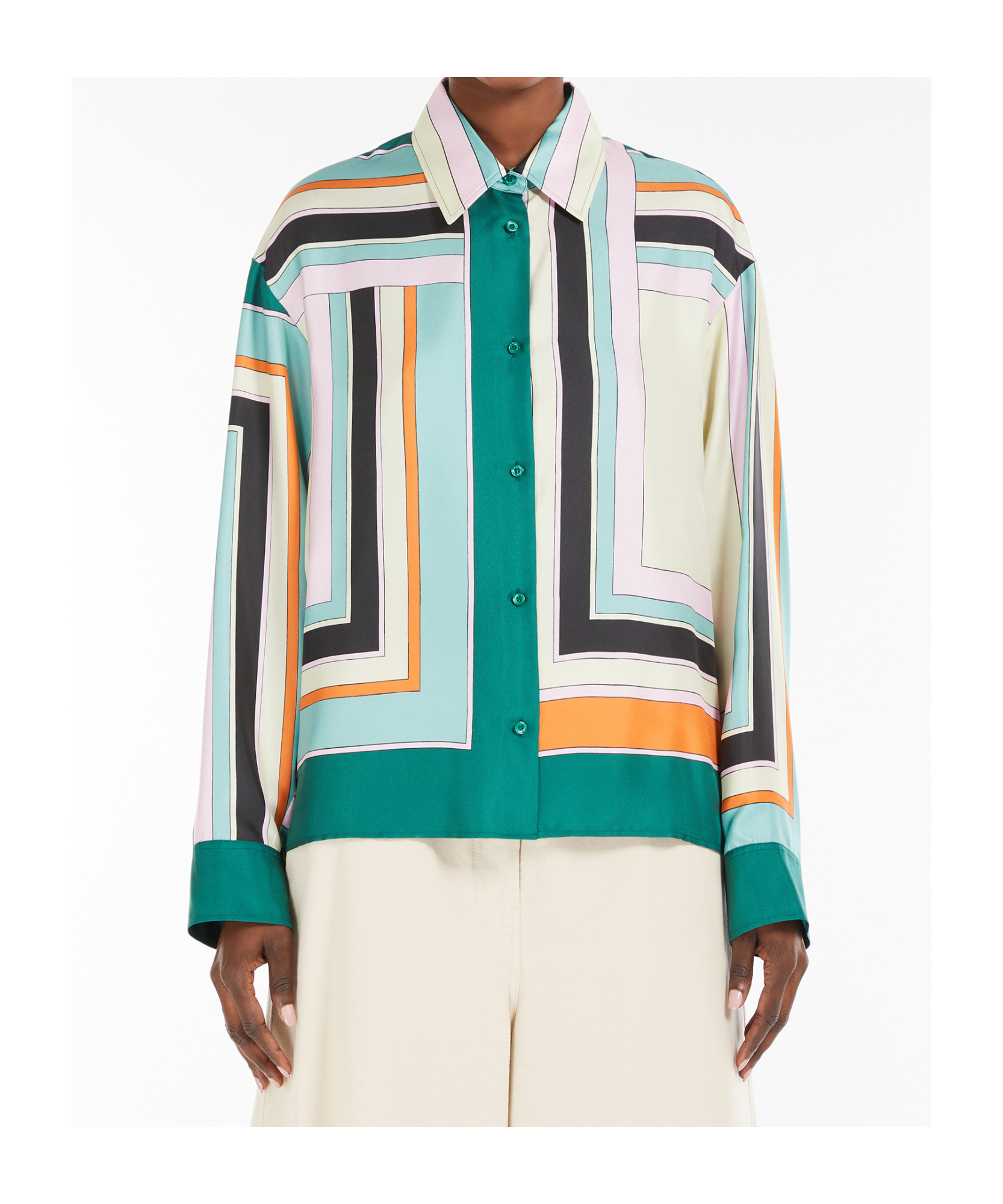 Weekend Max Mara Lapel Long-sleeved Shirt In Multicolor