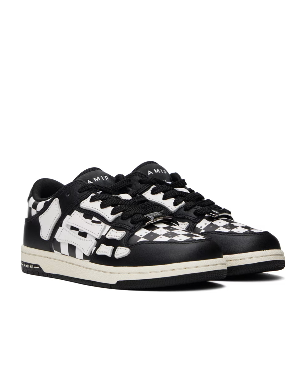 Amiri Check Pattern Casual Sneakers In Black