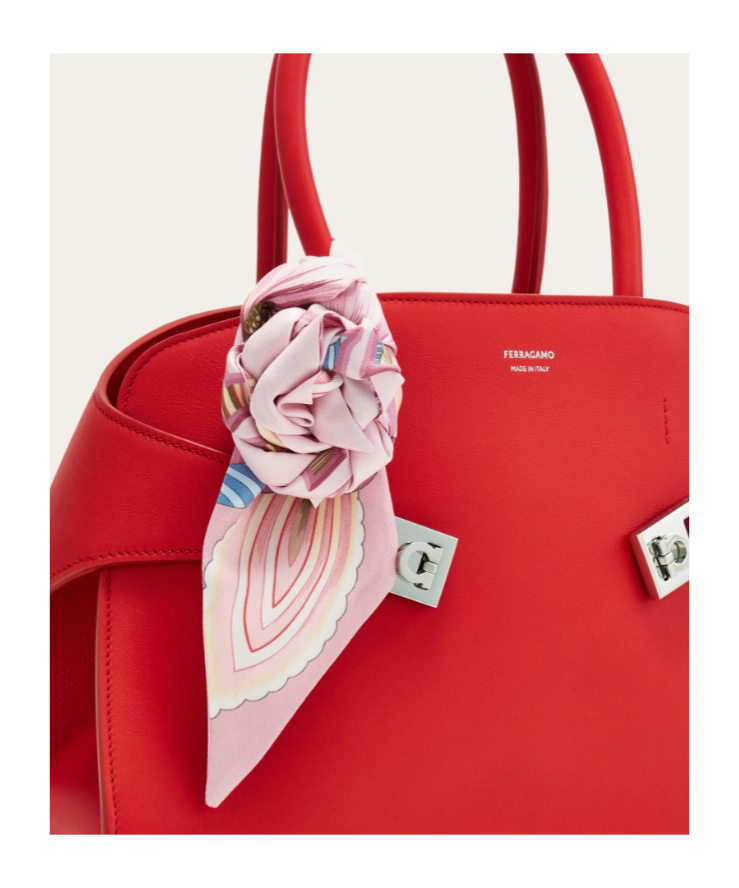 Ferragamo Multicolor Logo Print Bandana Scarf In Blue