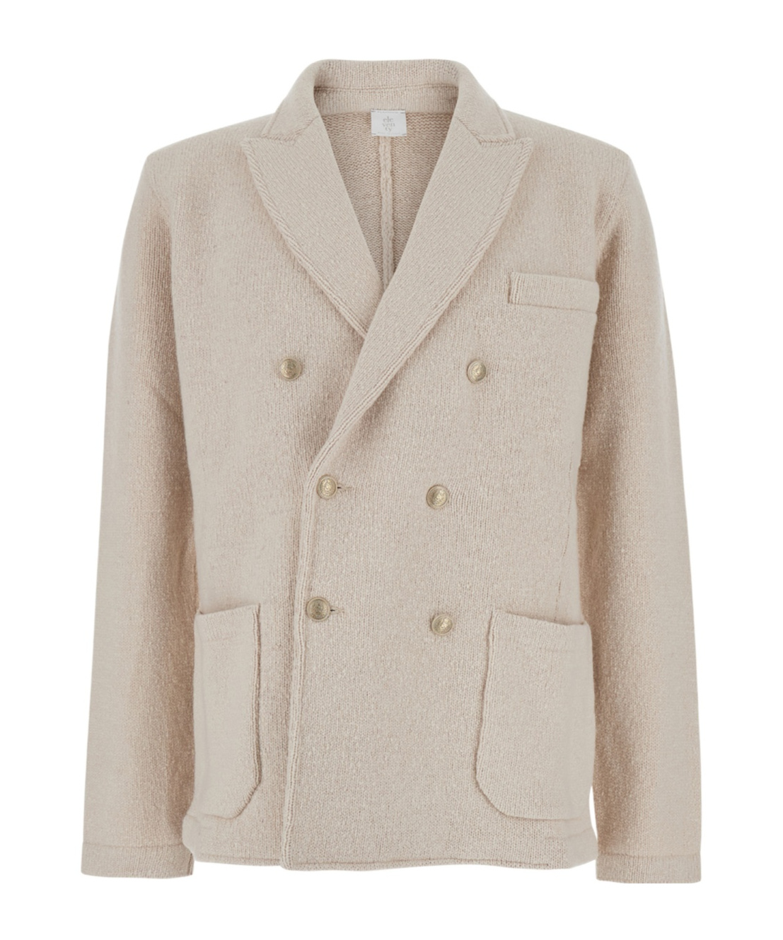 Eleventy Beige Double-breasted Jacket With Peak Revers In Wool Man In Nude
