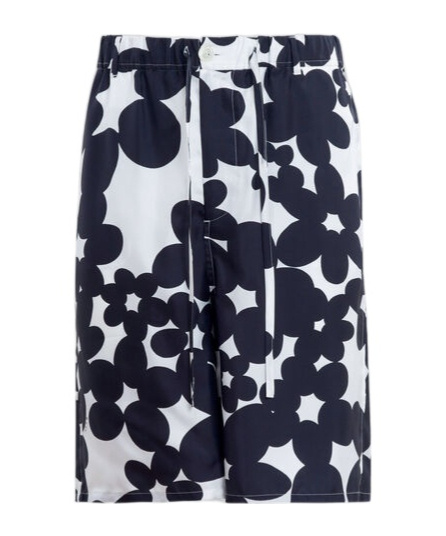 Marni Trousers Floral Print In Black
