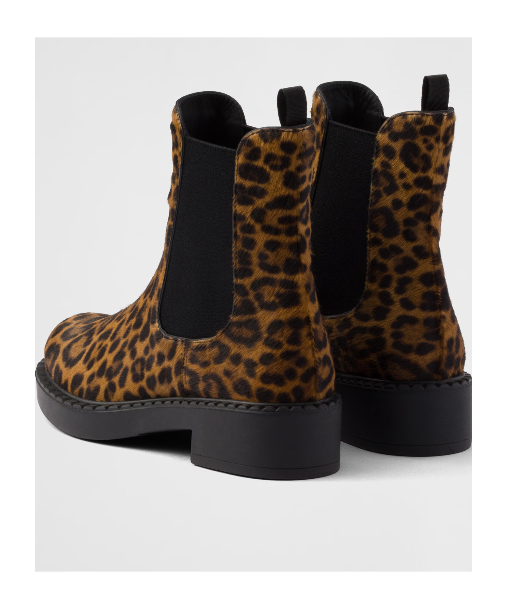 Shop Prada Printed Leather Chelsea Boots In Black