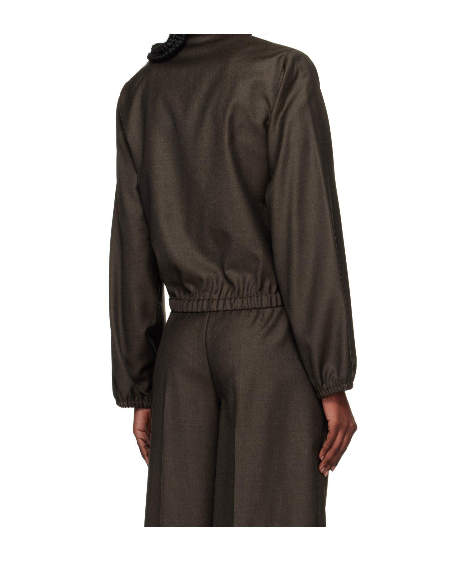 Loulou De Saison Zyla Stand Collar Blouse In Brown
