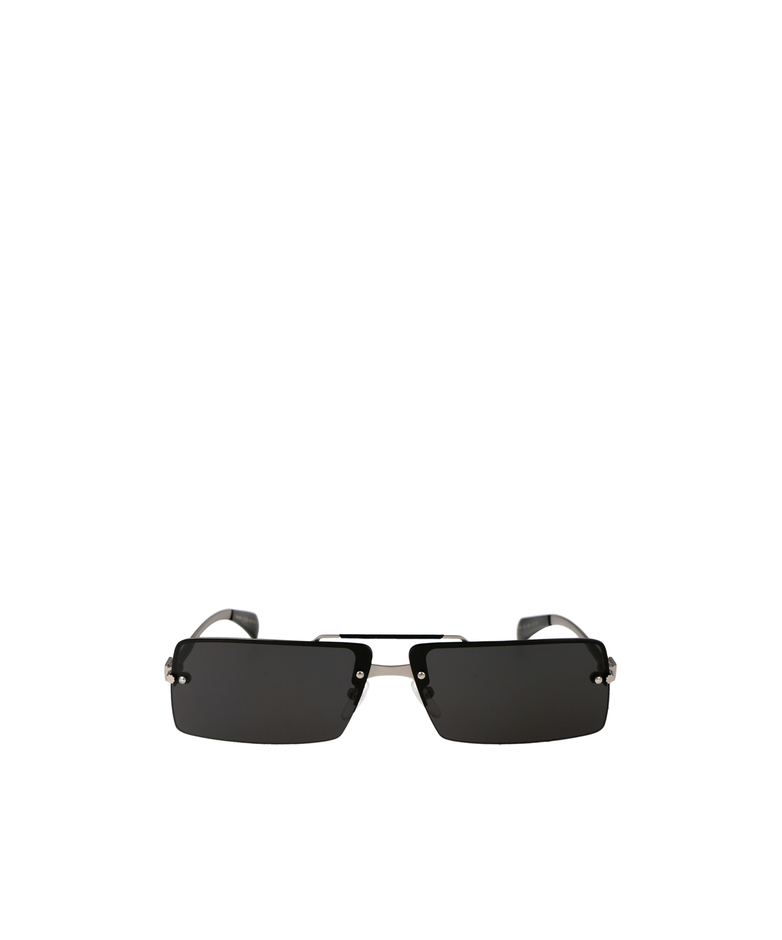 Ferragamo Silver Metal Sunglasses In Black