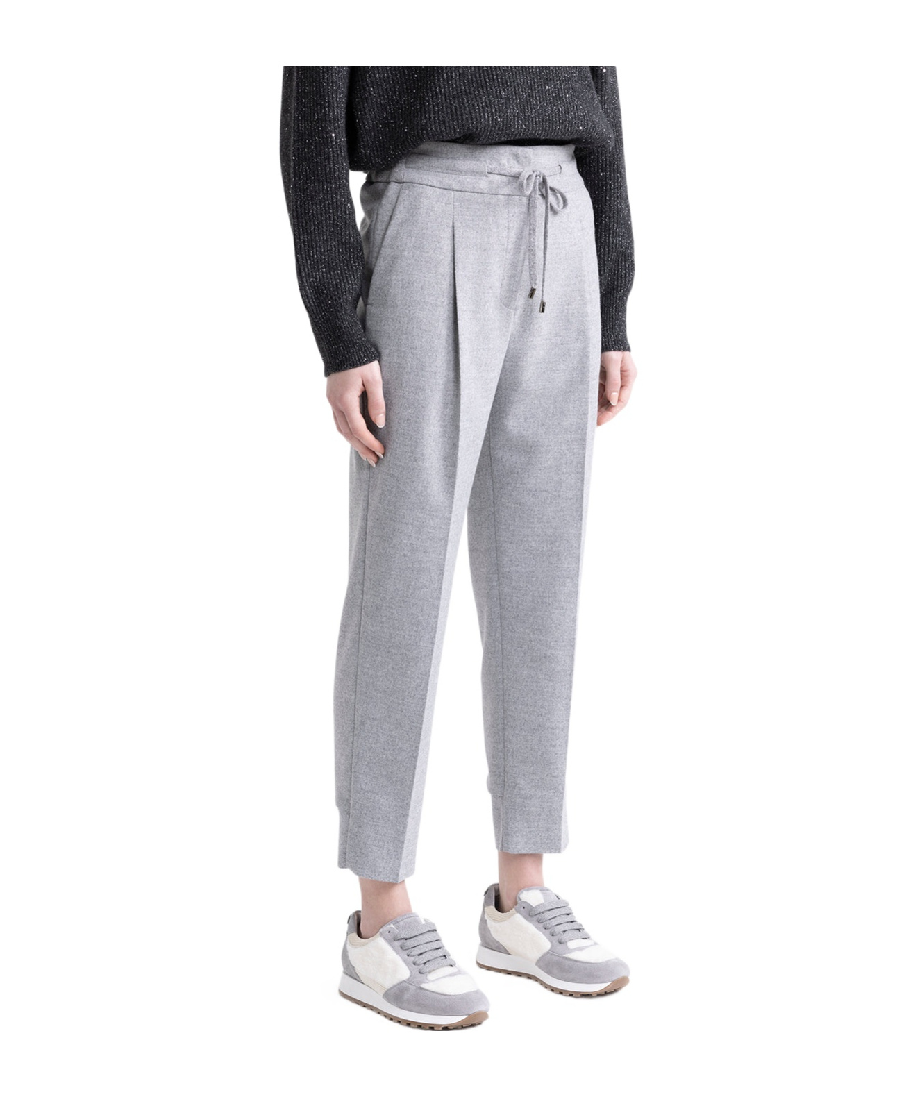 Peserico Tapered Trousers In Gray