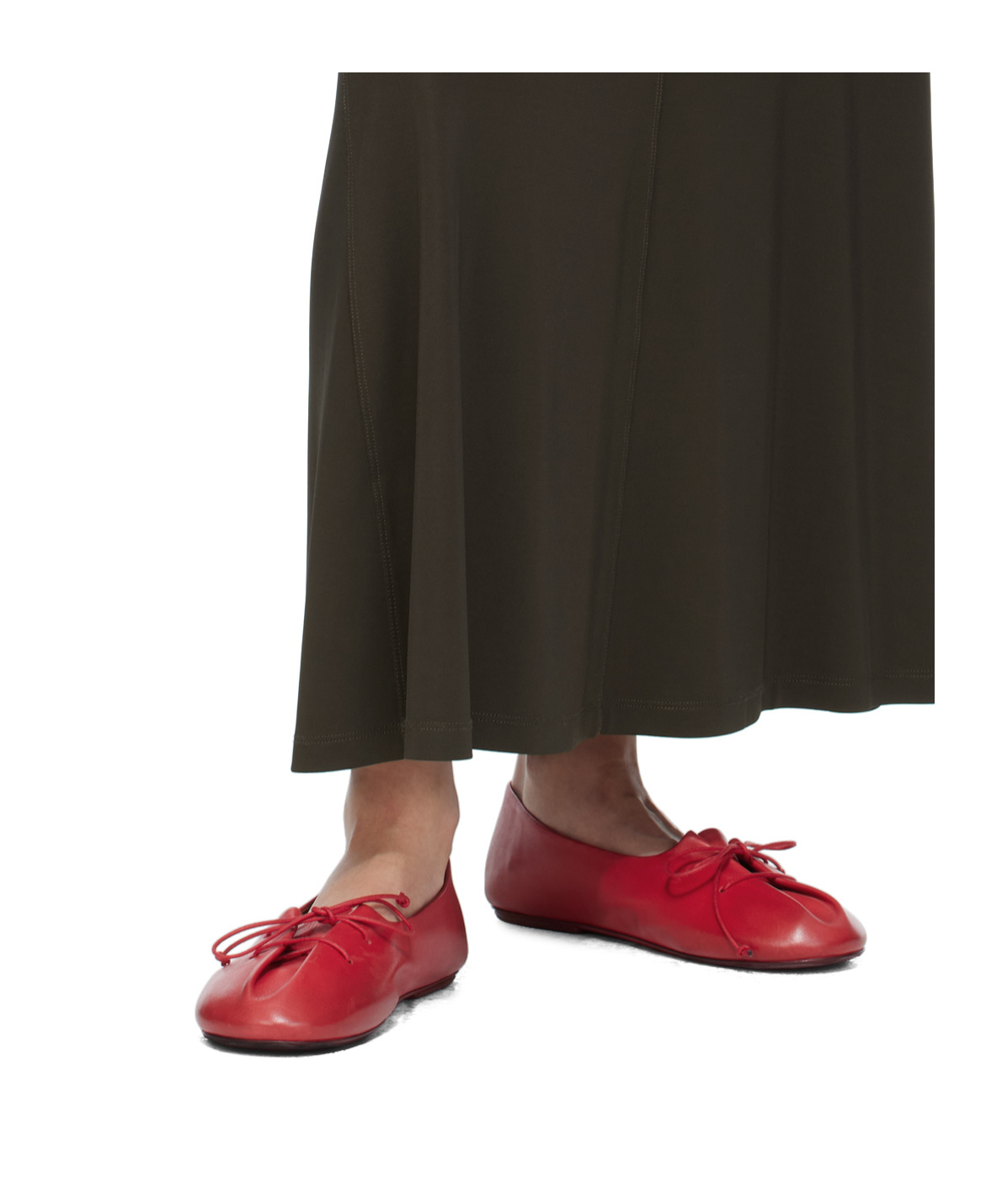 Marsèll Girella Leather Ballerina Shoes In Red