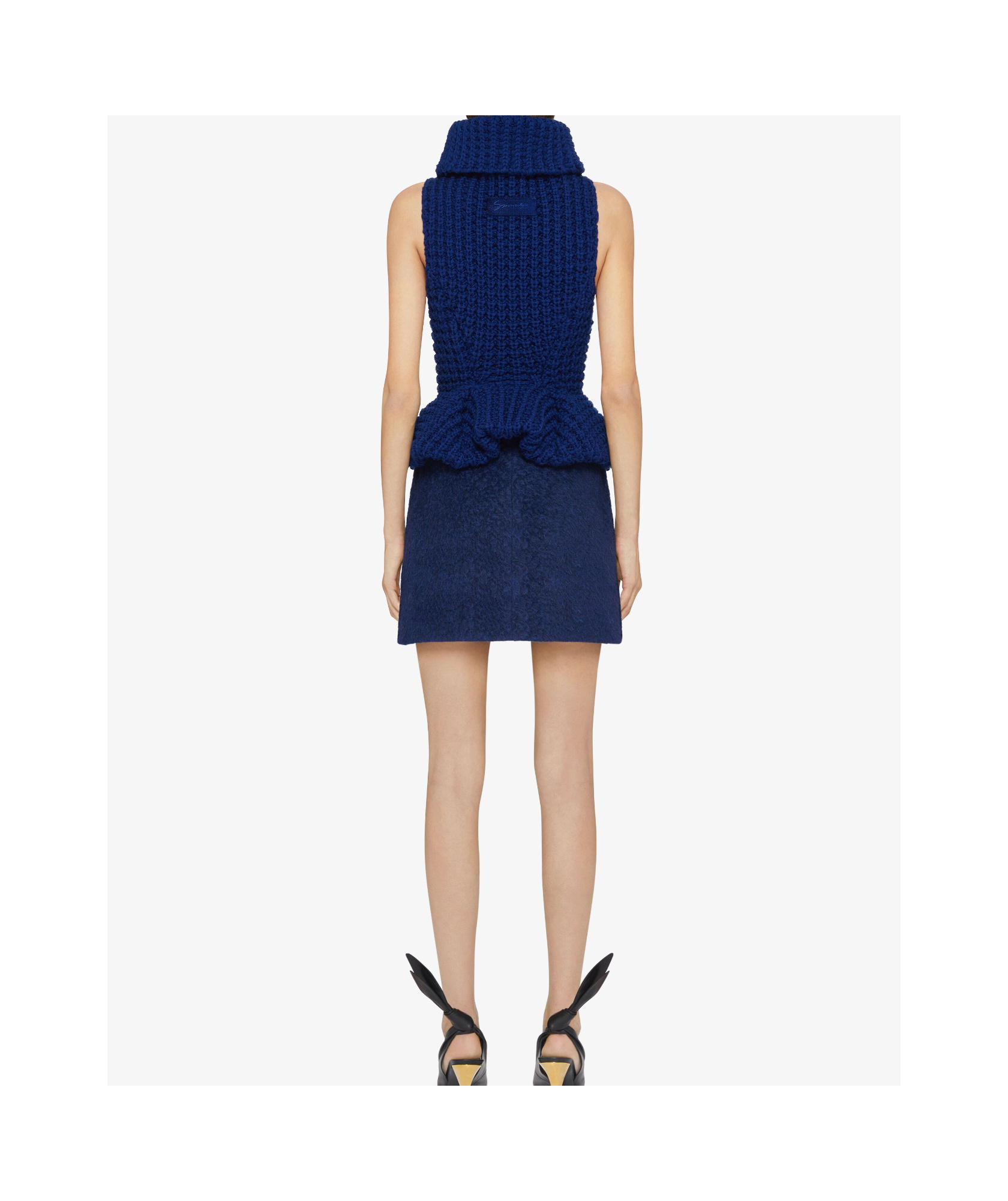 Givenchy Mini Skirt In Bouclette Alpaca Wool In Sapphire Blue