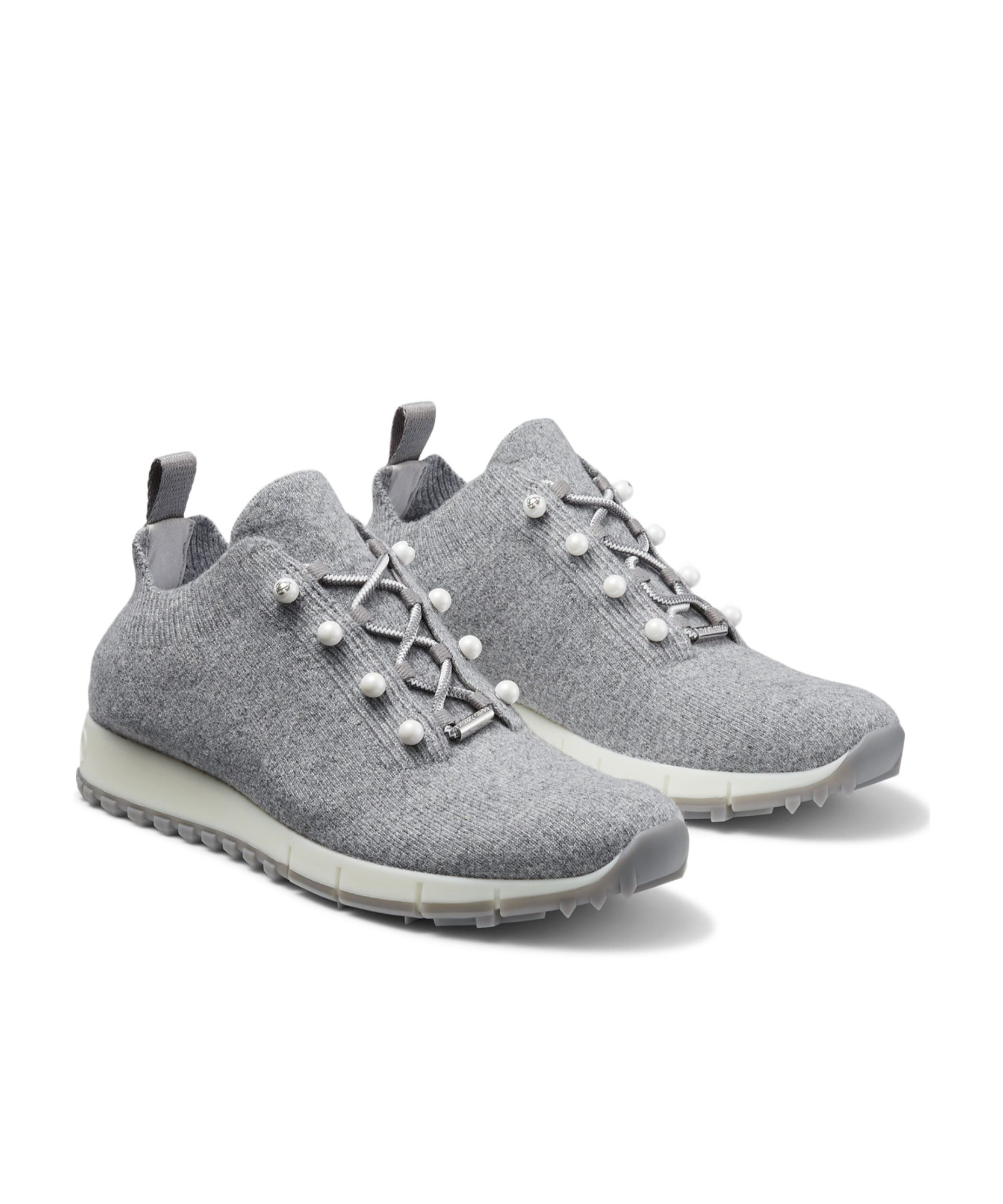 Jimmy Choo Veles Pearl Embellished Sneakers In Gray