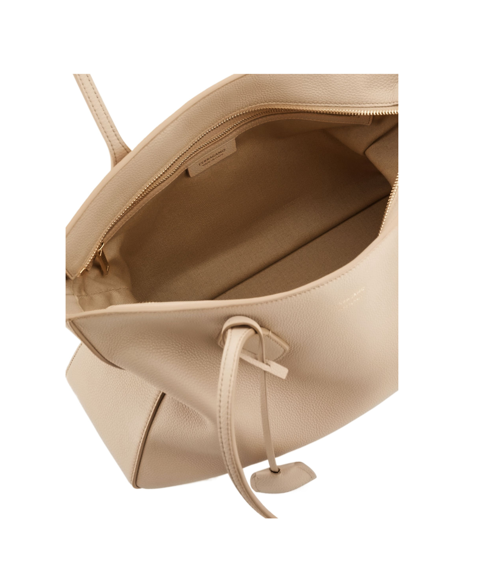 Shop Ferragamo Logo Stamp Tote Bag In Nude
