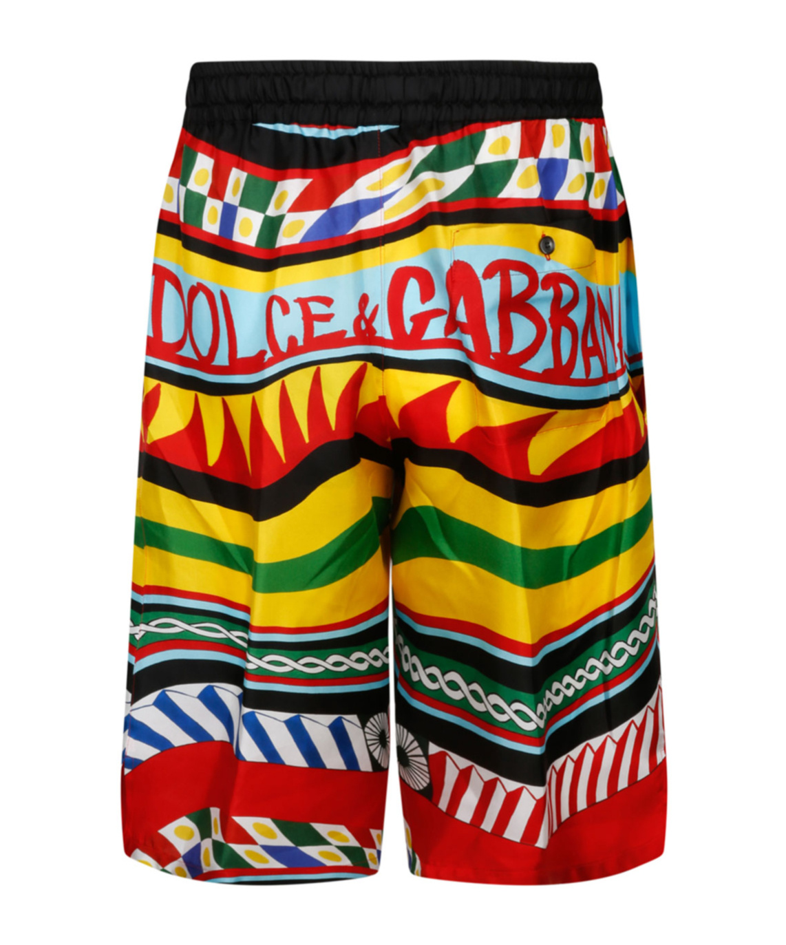 Dolce & Gabbana Multicolor Shorts With All-over Carretto Print In Multicolor