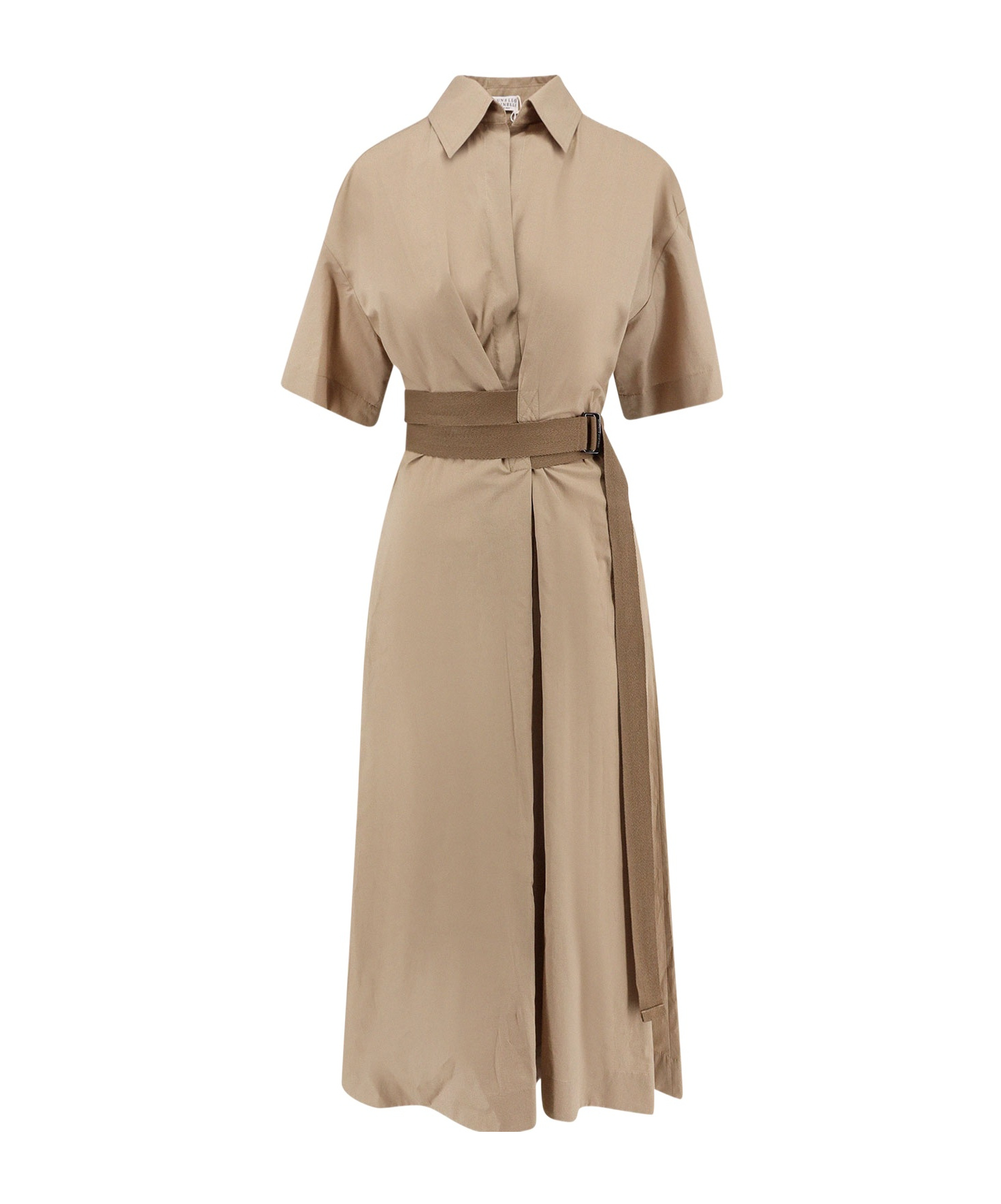 Brunello Cucinelli Midi Dress In Nude