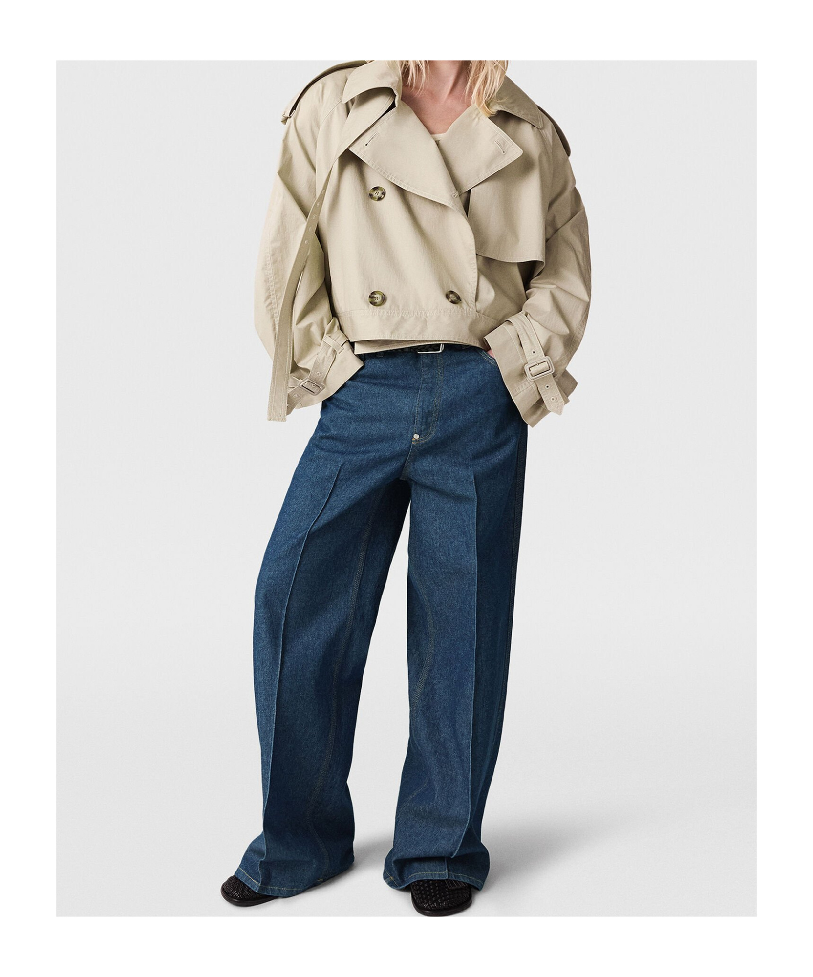 Stella Mccartney Centre-pleat Denim Tailored Trousers In Blue