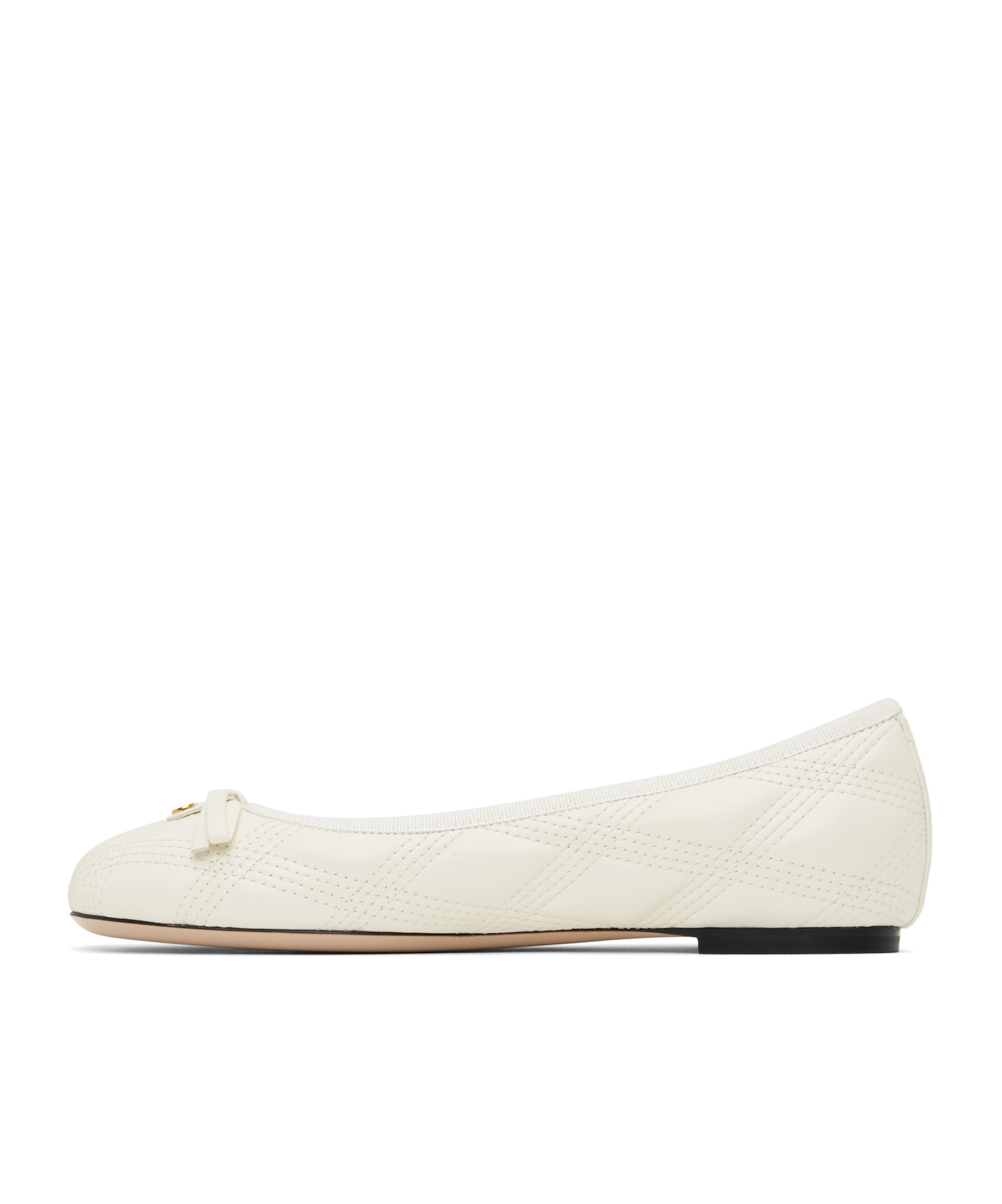 Valentino Round Toe Ballet Shoes In White