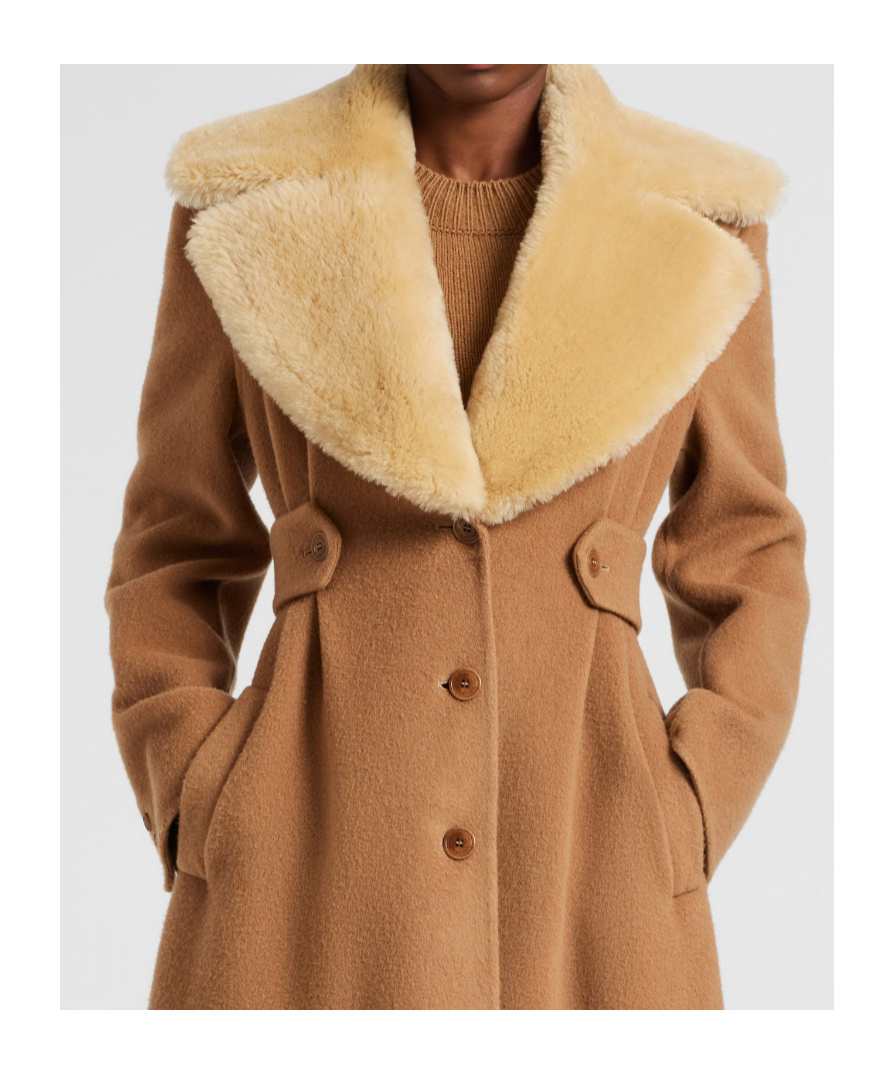 Ermanno Scervino Long-sleeved Coat In Brown