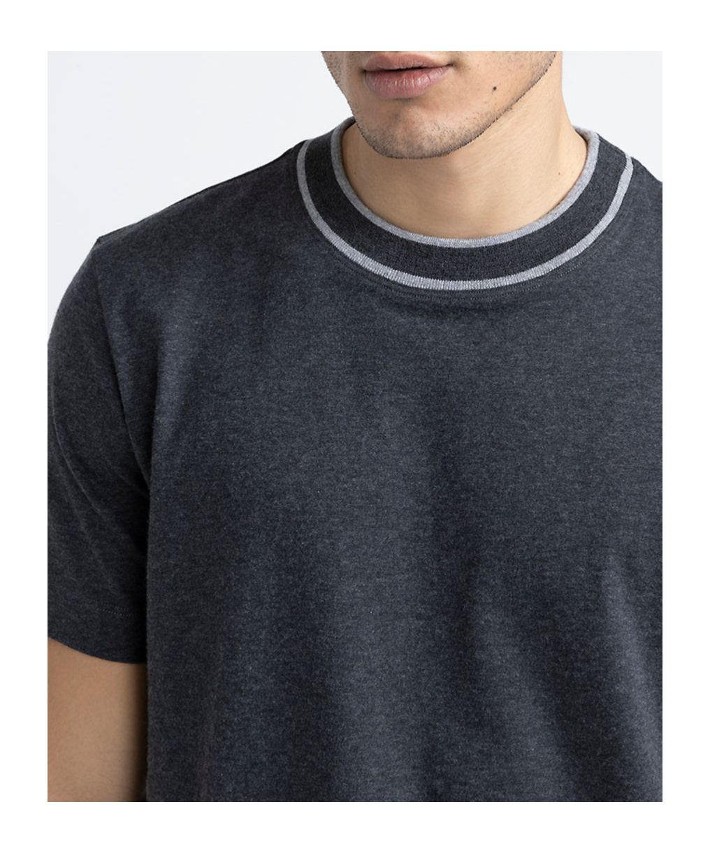PESERICO CONTRASTING-COLLAR T-SHIRT