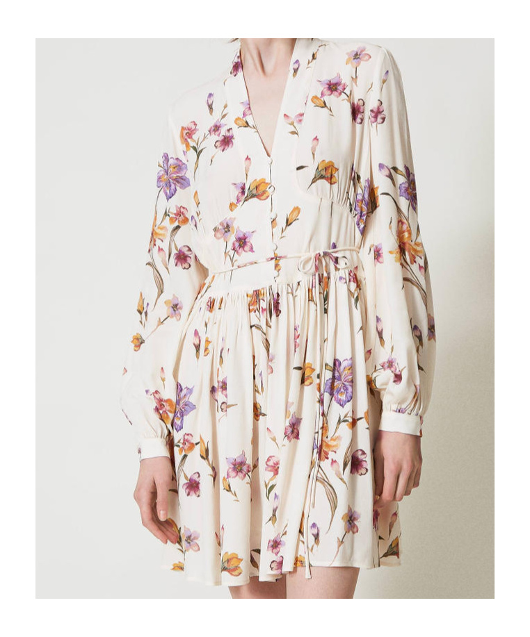 TWINSET FLORAL-PRINT MINI DRESS