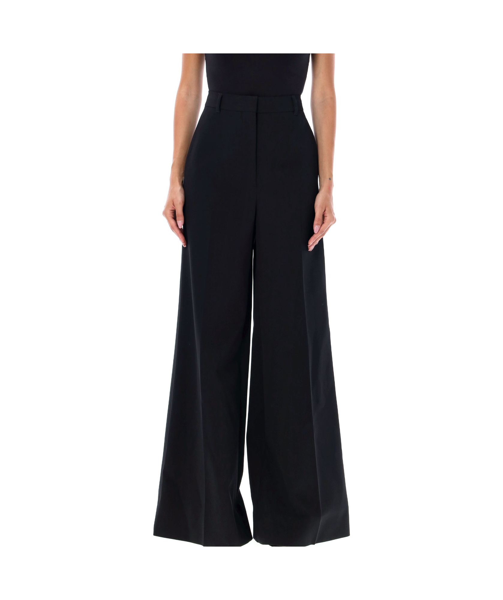Stella Mccartney High-rise Wide-leg Trousers In Black