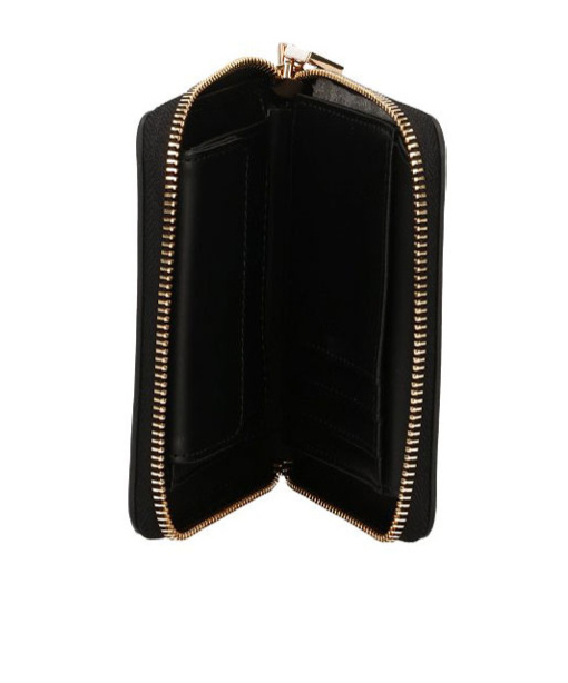 Moschino Love Logo-lettering Zipped Wallet In Black