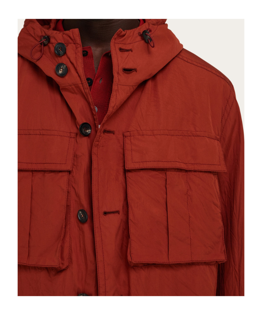 Ferragamo Hooded Jacket In Red
