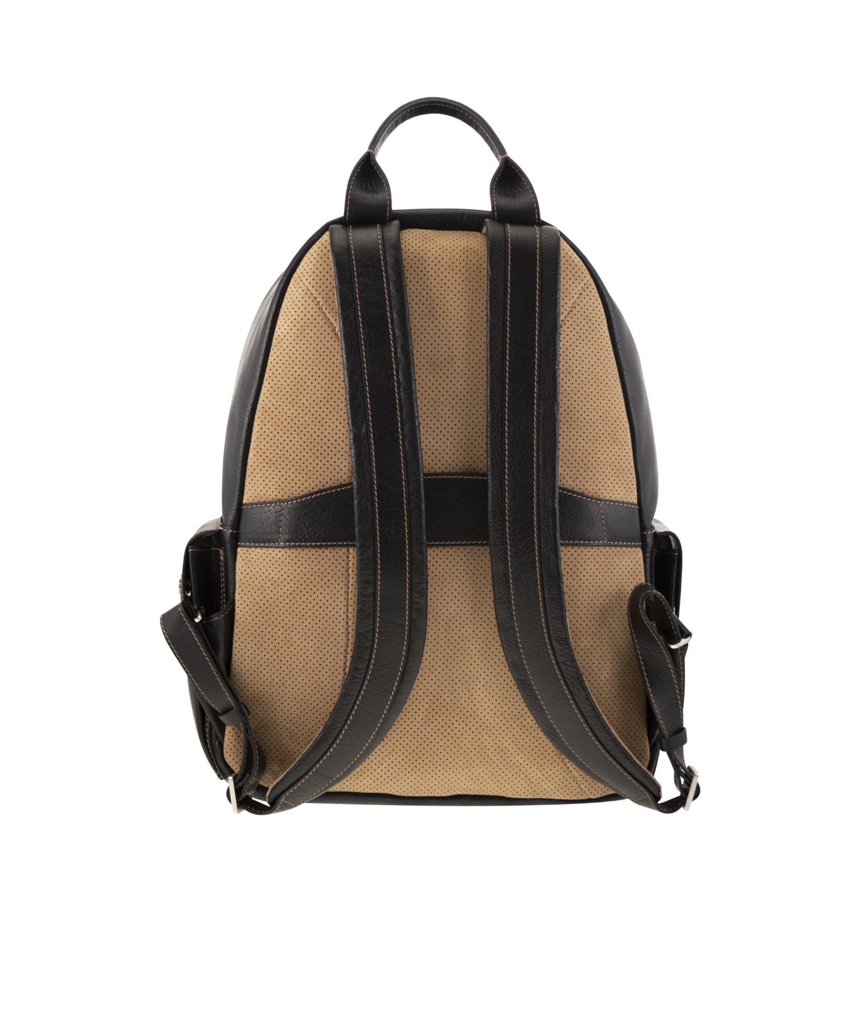 Brunello Cucinelli Calfskin Backpack With Grain In Black