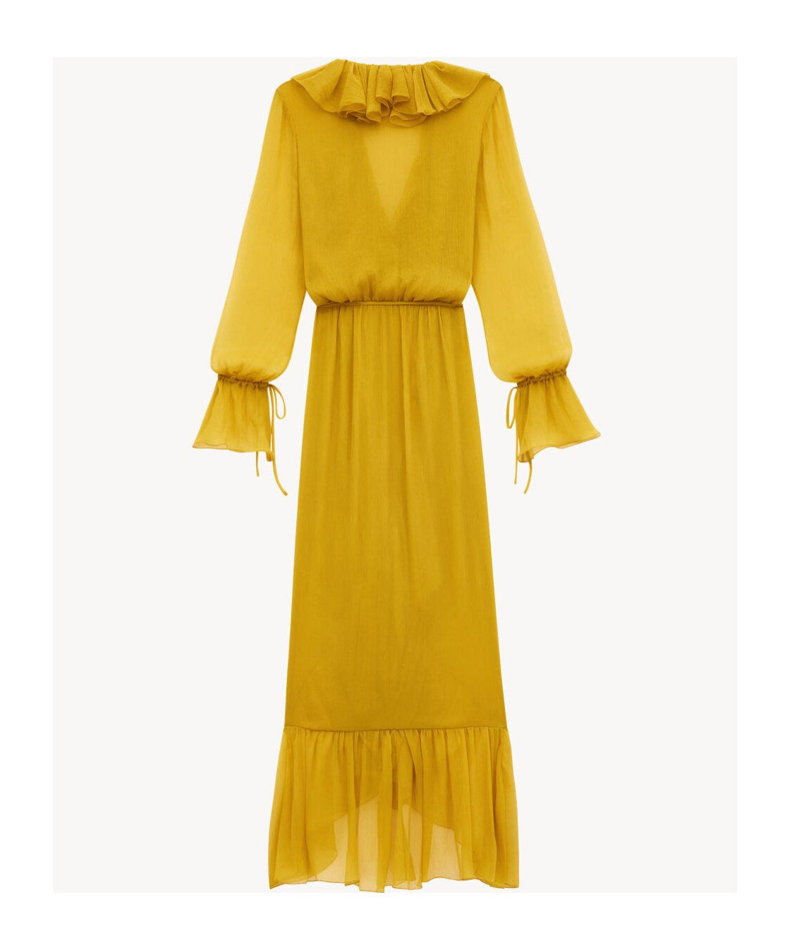 Saint Laurent Abito In Crepe Giallo  Donna In Yellow
