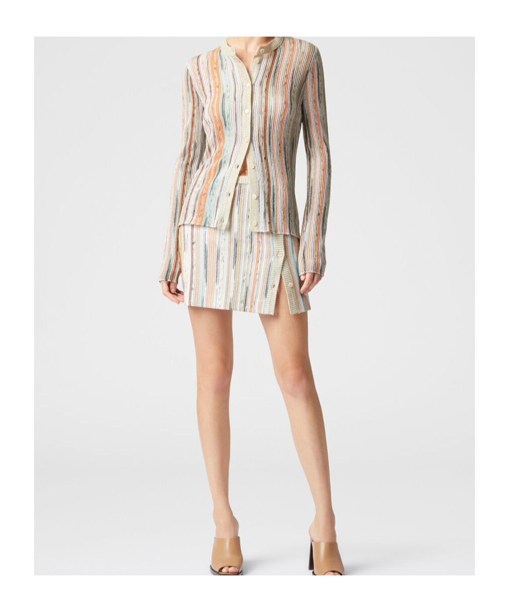 Missoni Striped Cardigan In Nude